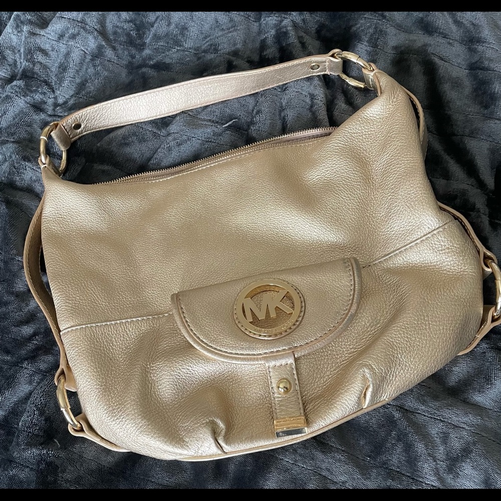 Authentic Michael Kors Metallic Gold Tote